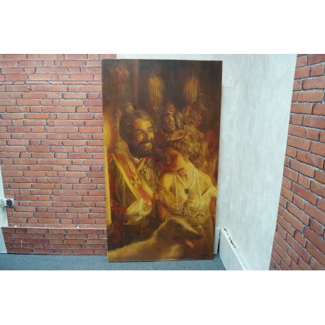 OBRAZ RĘCZNIE MALOWANY NA PŁÓTNIE DUŻY  100x180  WIRKUS