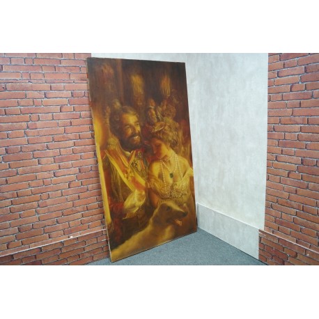 OBRAZ RĘCZNIE MALOWANY NA PŁÓTNIE DUŻY  100x180  WIRKUS