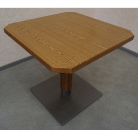 STÓŁ KWADRAT DĘBOWY MASYWNA NOGA 80x80 2