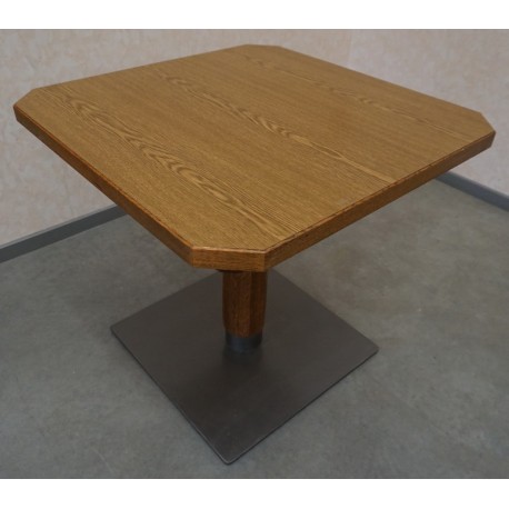 STÓŁ KWADRAT DĘBOWY MASYWNA NOGA 80x80