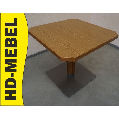 STÓŁ KWADRAT DĘBOWY MASYWNA NOGA 80x80