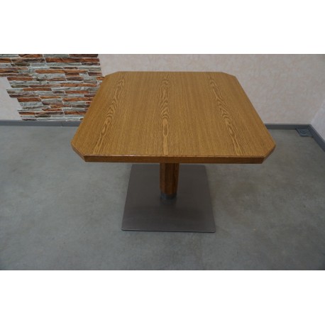 STÓŁ KWADRAT DĘBOWY MASYWNA NOGA 80x80