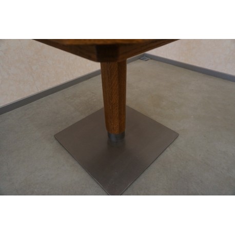 STÓŁ KWADRAT DĘBOWY MASYWNA NOGA 80x80