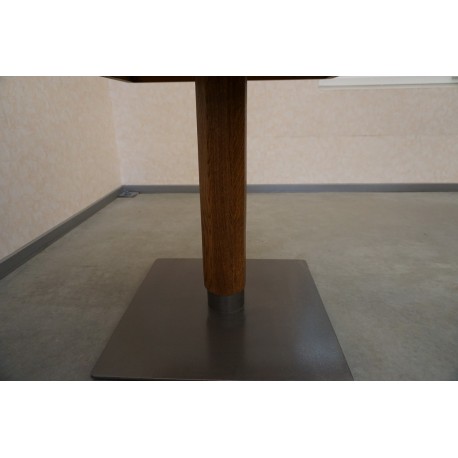 STÓŁ KWADRAT DĘBOWY MASYWNA NOGA 80x80