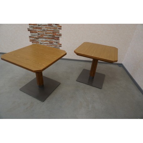 STÓŁ KWADRAT DĘBOWY MASYWNA NOGA 80x80