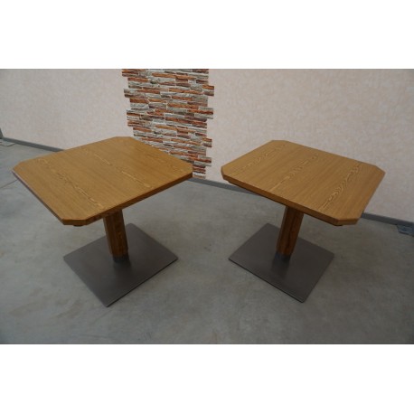 STÓŁ KWADRAT DĘBOWY MASYWNA NOGA 80x80