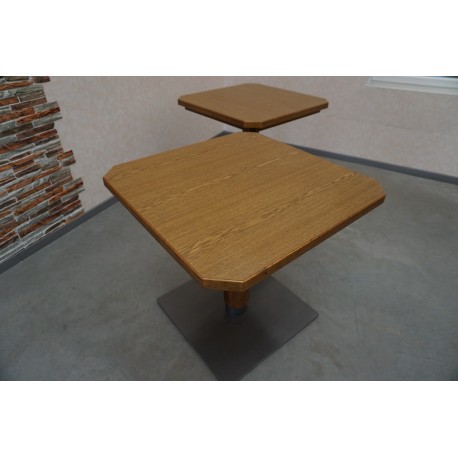 STÓŁ KWADRAT DĘBOWY MASYWNA NOGA 80x80