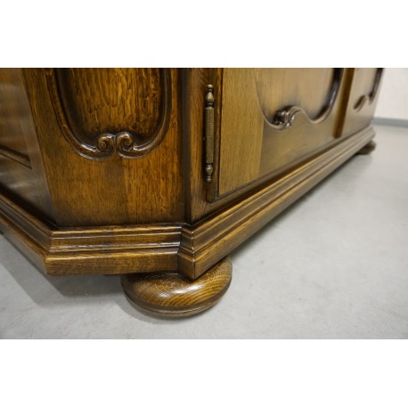 WITRYNA Z KOMODĄ DĘBOWA CIEMNA SZER. 158 CM