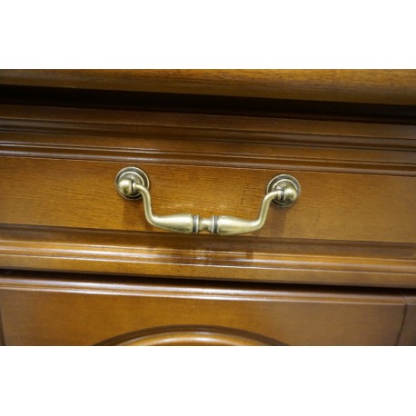 WITRYNA Z KOMODĄ ORZECHOWA PODŚWIETLANA 158 CM