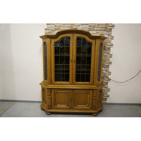 WITRYNA Z KOMODĄ DĘBOWA PODŚWIETLANA szer. 170 cm