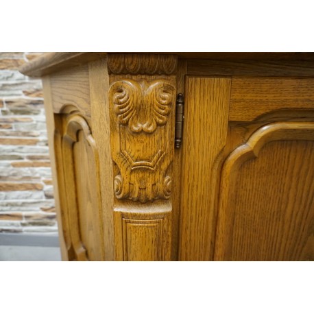 WITRYNA Z KOMODĄ DĘBOWA PODŚWIETLANA  SZER. 170