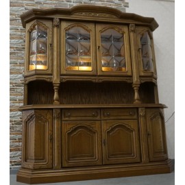 WITRYNA Z KOMODĄ DĘBOWA KREDENS PODŚWIETLANY szer.188 cm 2