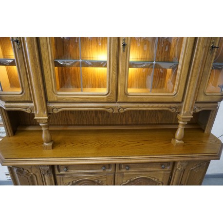 WITRYNA Z KOMODĄ DĘBOWA KREDENS PODŚWIETLANY szer.188 cm