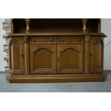 WITRYNA Z KOMODĄ DĘBOWA KREDENS PODŚWIETLANY szer.188 cm