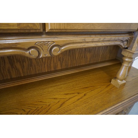 WITRYNA Z KOMODĄ DĘBOWA KREDENS PODŚWIETLANY szer.188 cm