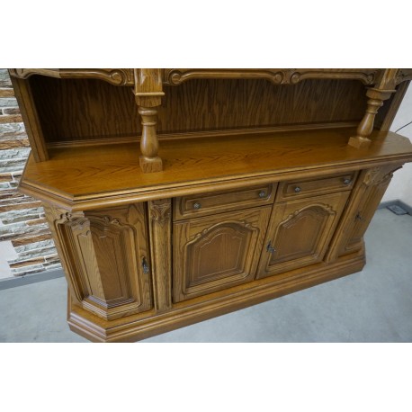 WITRYNA Z KOMODĄ DĘBOWA KREDENS PODŚWIETLANY szer.188 cm