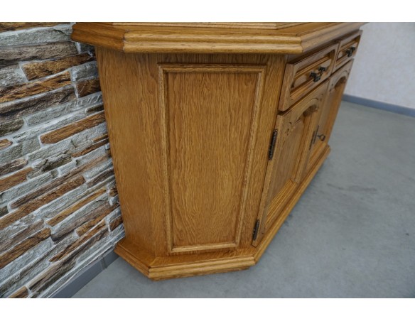 WITRYNA Z KOMODĄ DĘBOWA PODŚWIETLANA SZER. 155 CM