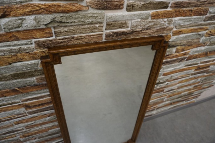 LUSTRO PROSTOKĄTNE W DĘBOWEJ RAMIE WYS. 84 CM