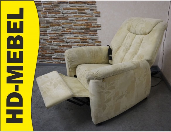 FOTEL ELEKTRYCZNY NA PILOTA MATERIAŁ JASNY FUNKCJA POMOCY WSTAWANIA 3w1