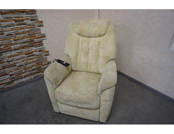 FOTEL ELEKTRYCZNY NA PILOTA MATERIAŁ JASNY FUNKCJA POMOCY WSTAWANIA 3w1