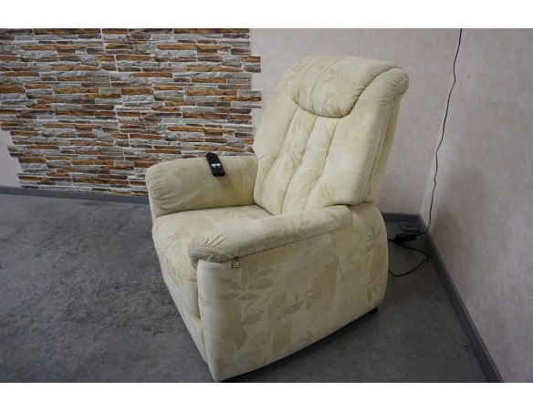 FOTEL ELEKTRYCZNY NA PILOTA MATERIAŁ JASNY FUNKCJA POMOCY WSTAWANIA 3w1