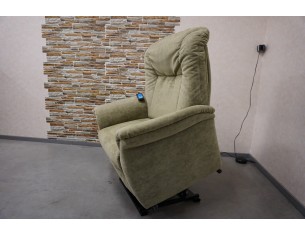 FOTEL ELEKTRYCZNY XXL NA PILOTA ZIELONY MATIERAŁ HIMOLLA FUNKCJA POMOCY WSTAWANIA 3w1