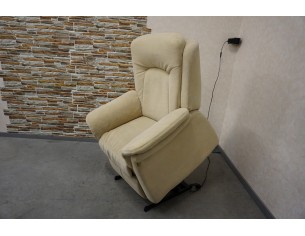 FOTEL ELEKTRYCZNY NA PILOTA MATERIAŁ JASNY FUNKCJA POMOCY WSTAWANIA 3w1