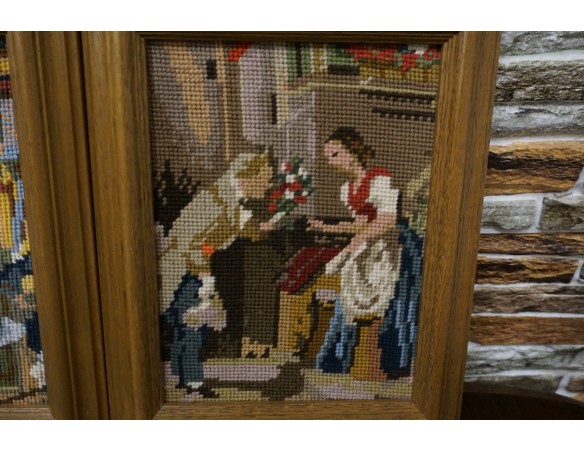 2 OBRAZKI NA ŚCIANE GOBELIN 23x29