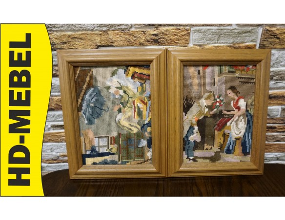 2 OBRAZKI NA ŚCIANE GOBELIN 23x29