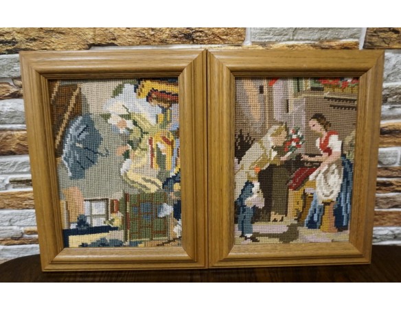 2 OBRAZKI NA ŚCIANE GOBELIN 23x29