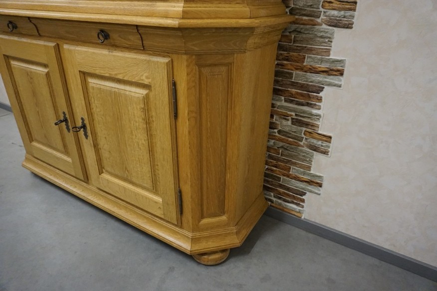 WITRYNA Z KOMODĄ DĘBOWA LITY DĄB 4 DRZWIOWA SZER. 160 CM