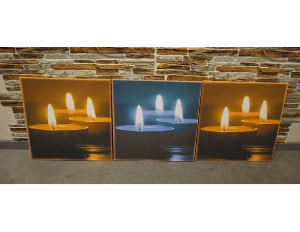 OBRAZ DRUKOWANY TRYPTYK ŚWIECE PŁOMIEŃ SPA 3w1