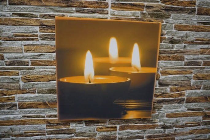 OBRAZ DRUKOWANY TRYPTYK ŚWIECE PŁOMIEŃ SPA 3w1