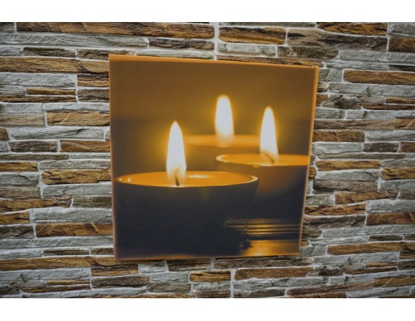 OBRAZ DRUKOWANY TRYPTYK ŚWIECE PŁOMIEŃ SPA 3w1