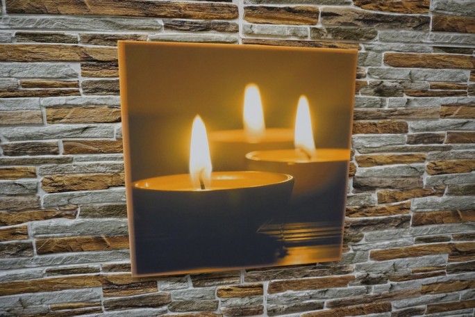 OBRAZ DRUKOWANY TRYPTYK ŚWIECE PŁOMIEŃ SPA 3w1