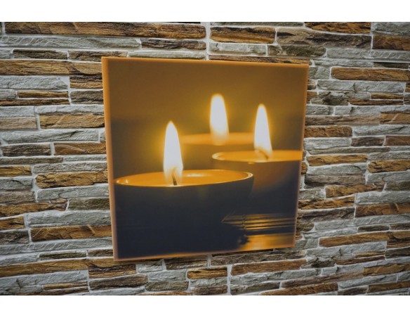 OBRAZ DRUKOWANY TRYPTYK ŚWIECE PŁOMIEŃ SPA 3w1