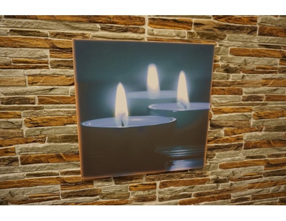 OBRAZ DRUKOWANY TRYPTYK ŚWIECE PŁOMIEŃ SPA 3w1