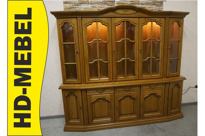 WITRYNA Z KOMODĄ SZEROKA PODŚWIETLANA SZER. 222 CM