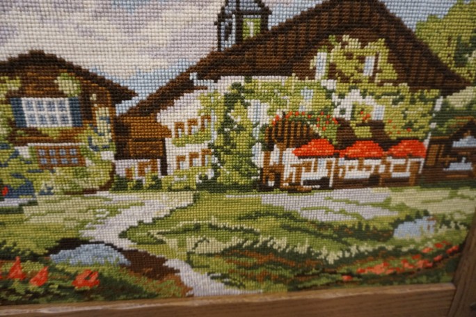 OBRAZEK GOBELIN W DREWNIANEJ RAMIE 70/60