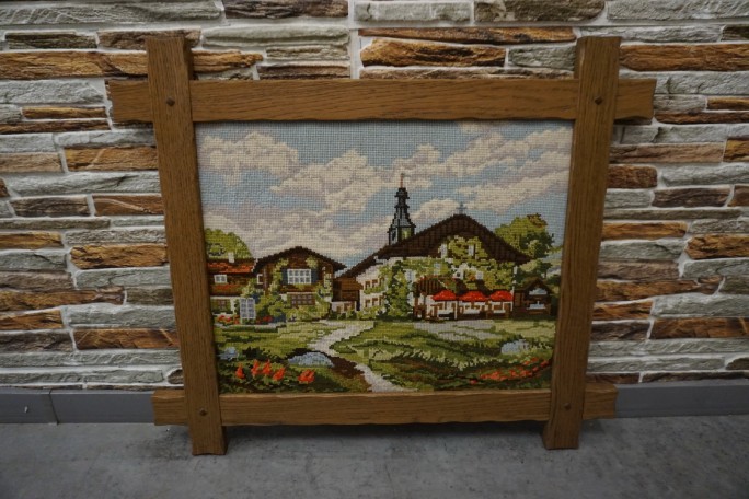 OBRAZEK GOBELIN W DREWNIANEJ RAMIE 70/60