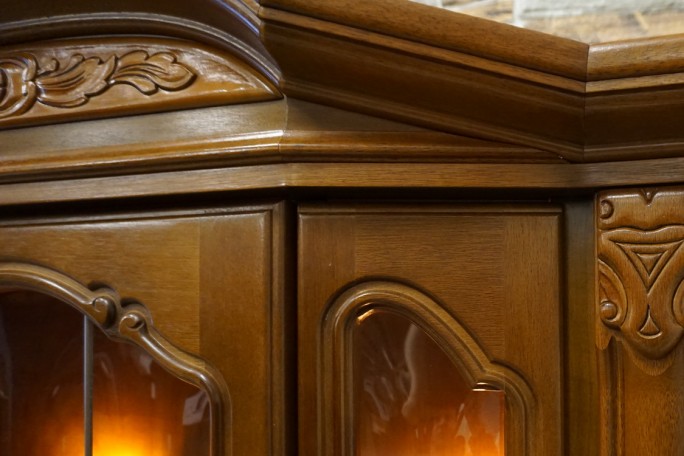 WITRYNA Z KOMODĄ ORZECH WĄSKA PODŚWIETLANA...