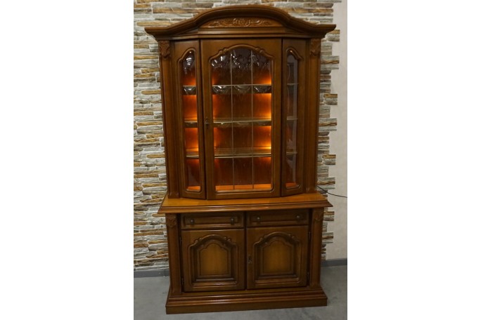 WITRYNA Z KOMODĄ ORZECH WĄSKA PODŚWIETLANA...