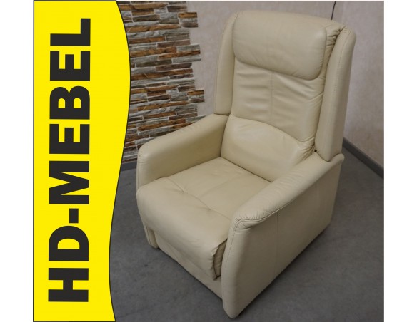 FOTEL ELEKTRYCZNY HUKLA POMOC WSTAWANIA SKÓRA JASNA 3w1