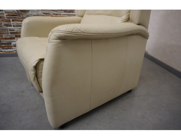 FOTEL ELEKTRYCZNY HUKLA POMOC WSTAWANIA SKÓRA JASNA 3w1