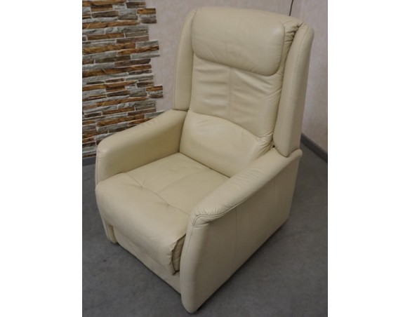 FOTEL ELEKTRYCZNY HUKLA POMOC WSTAWANIA SKÓRA JASNA 3w1