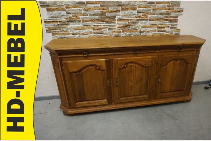 KOMODA DĘBOWA 3 DRZWIOWA LITY DĄB SZER. 199 CM