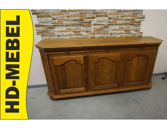 KOMODA DĘBOWA 3 DRZWIOWA LITY DĄB SZER. 199 CM