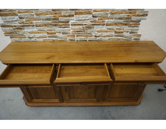 KOMODA DĘBOWA 3 DRZWIOWA LITY DĄB SZER. 199 CM