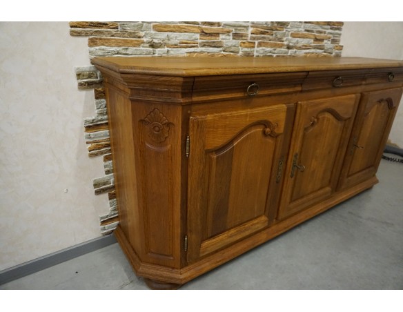 KOMODA DĘBOWA 3 DRZWIOWA LITY DĄB SZER. 199 CM