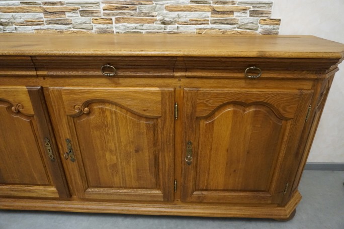 KOMODA DĘBOWA 3 DRZWIOWA LITY DĄB SZER. 199 CM